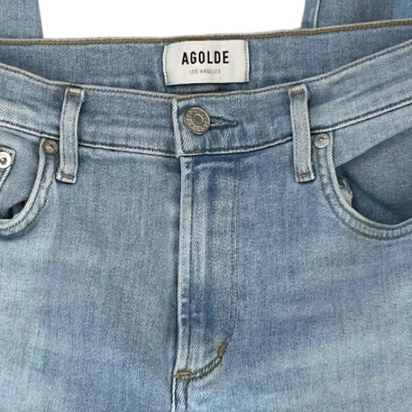 Agolde Sophie Mid-Rise Crop Blue Denim Jean. Size 28 - Picture 7 of 10